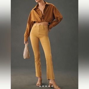 MOTHER The Hustler Ankle Fray Jeans in color Tinsel